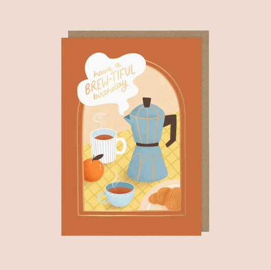 Brewtiful Coffee Foiled Birthday Card