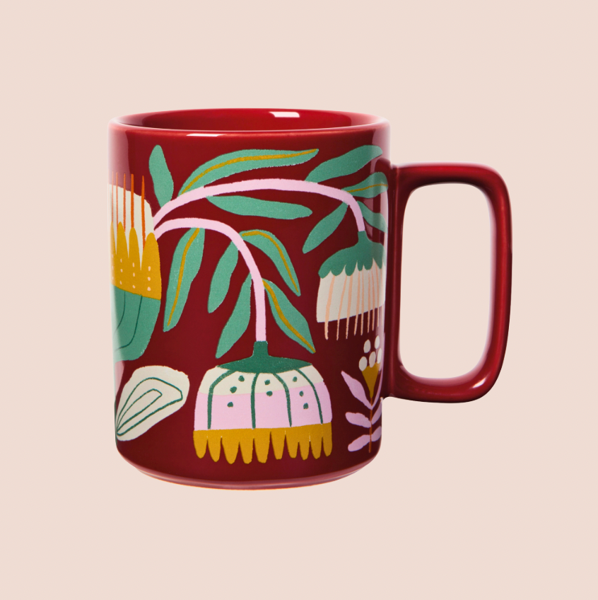 Red Venus Flower Mug