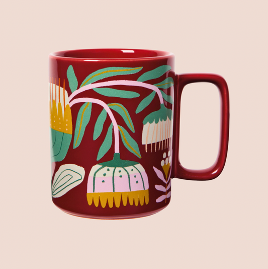 Red Venus Flower Mug