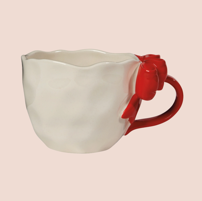Red Bow Sculpted Mug