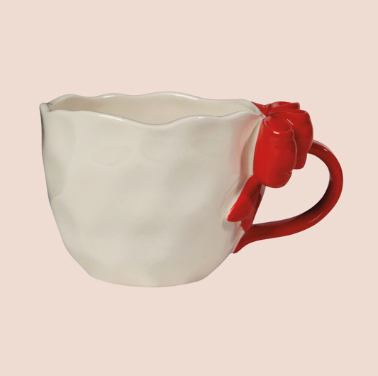 Red Bow Sculpted Mug