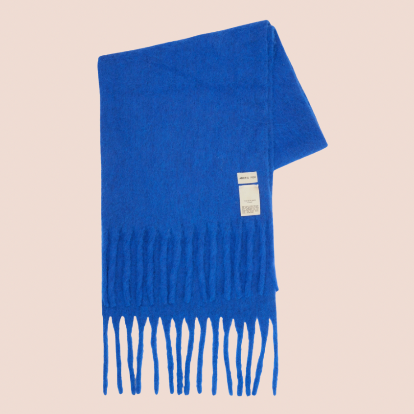 Premium Wool Blend Reykjavik Scarf - Electric Blue