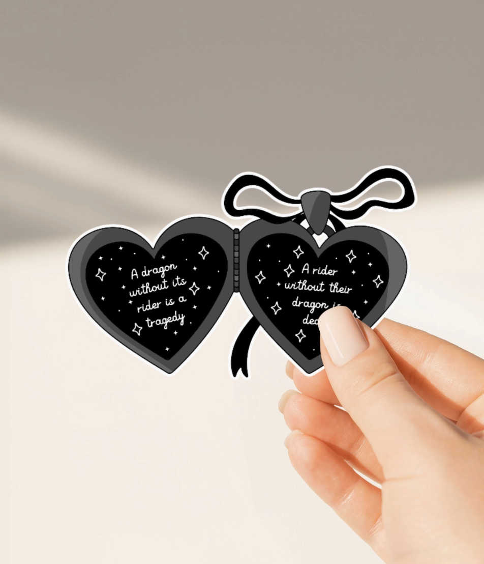 Fourth Wing Heart Locket Sticker
