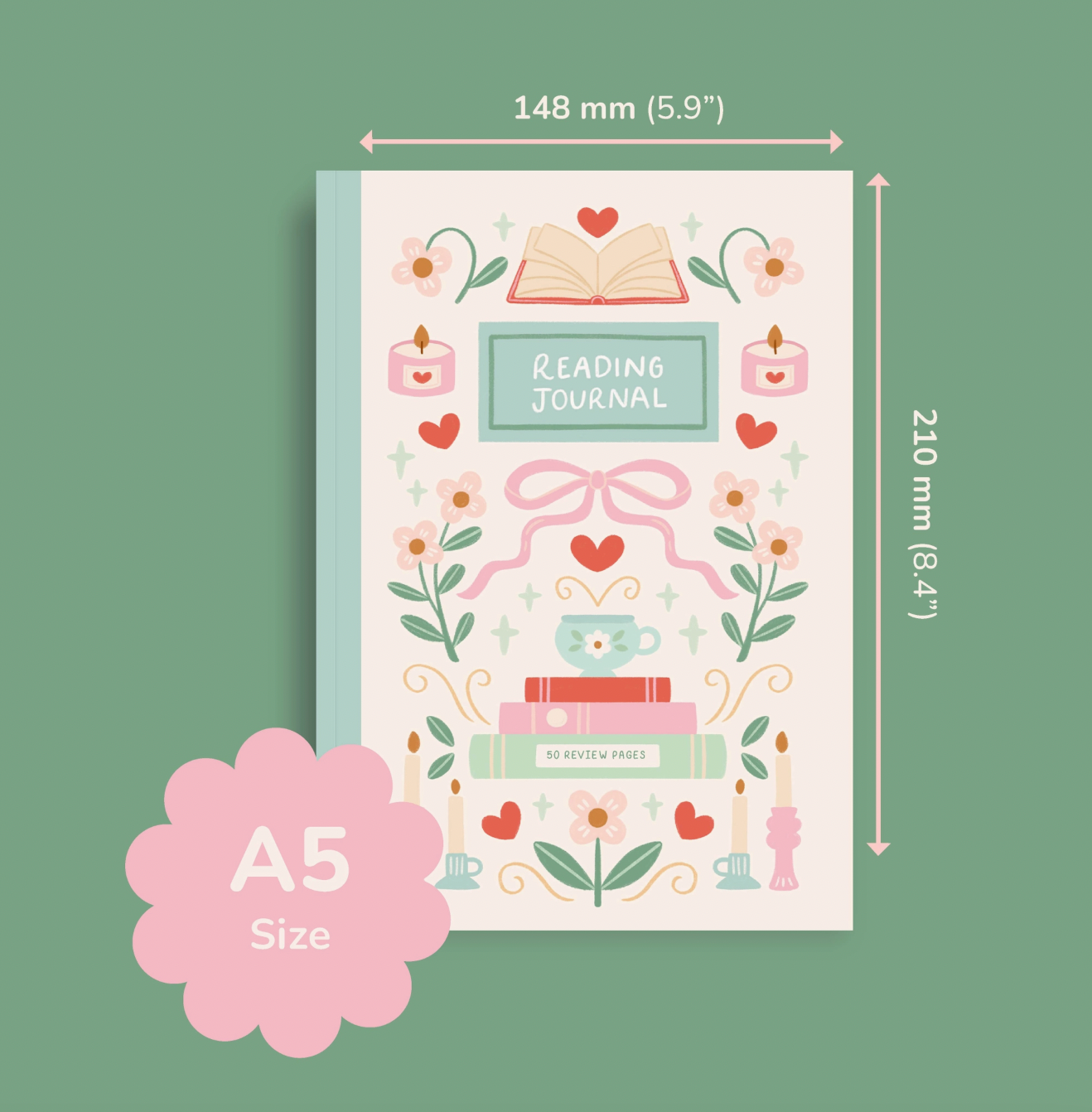 Reading Journal – 50 Page Book Review Notebook