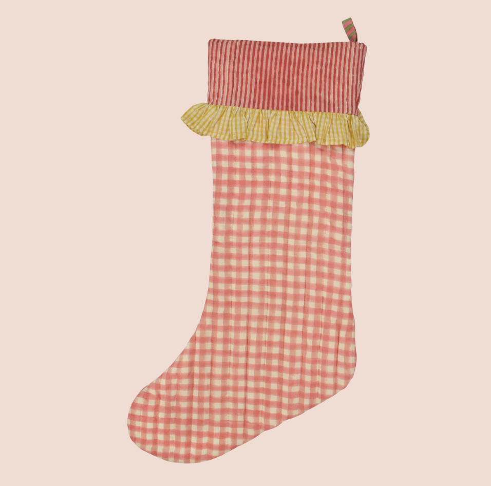Organic Cotton Stocking in Pink Gingham