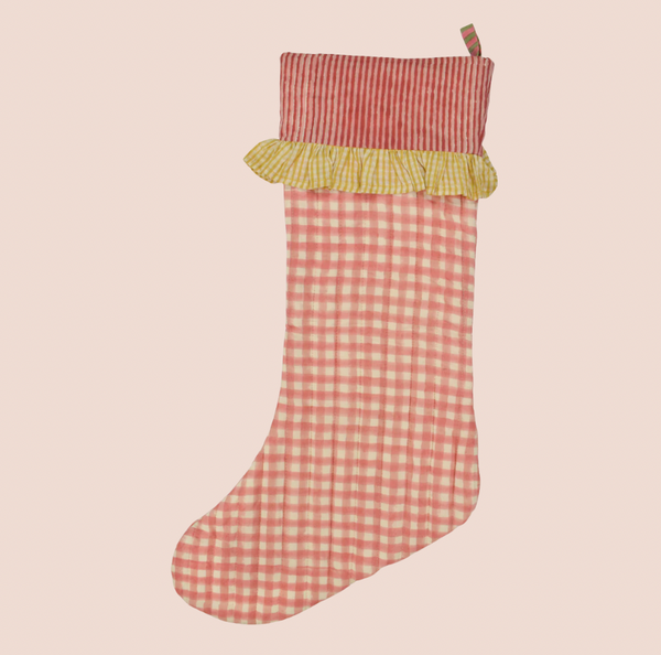Organic Cotton Stocking in Pink Gingham