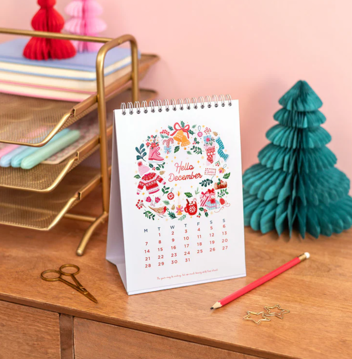 Hello 2026 Hand Illustrated Desk Calendar