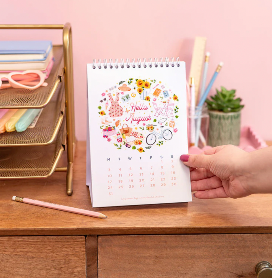 Hello 2026 Hand Illustrated Desk Calendar