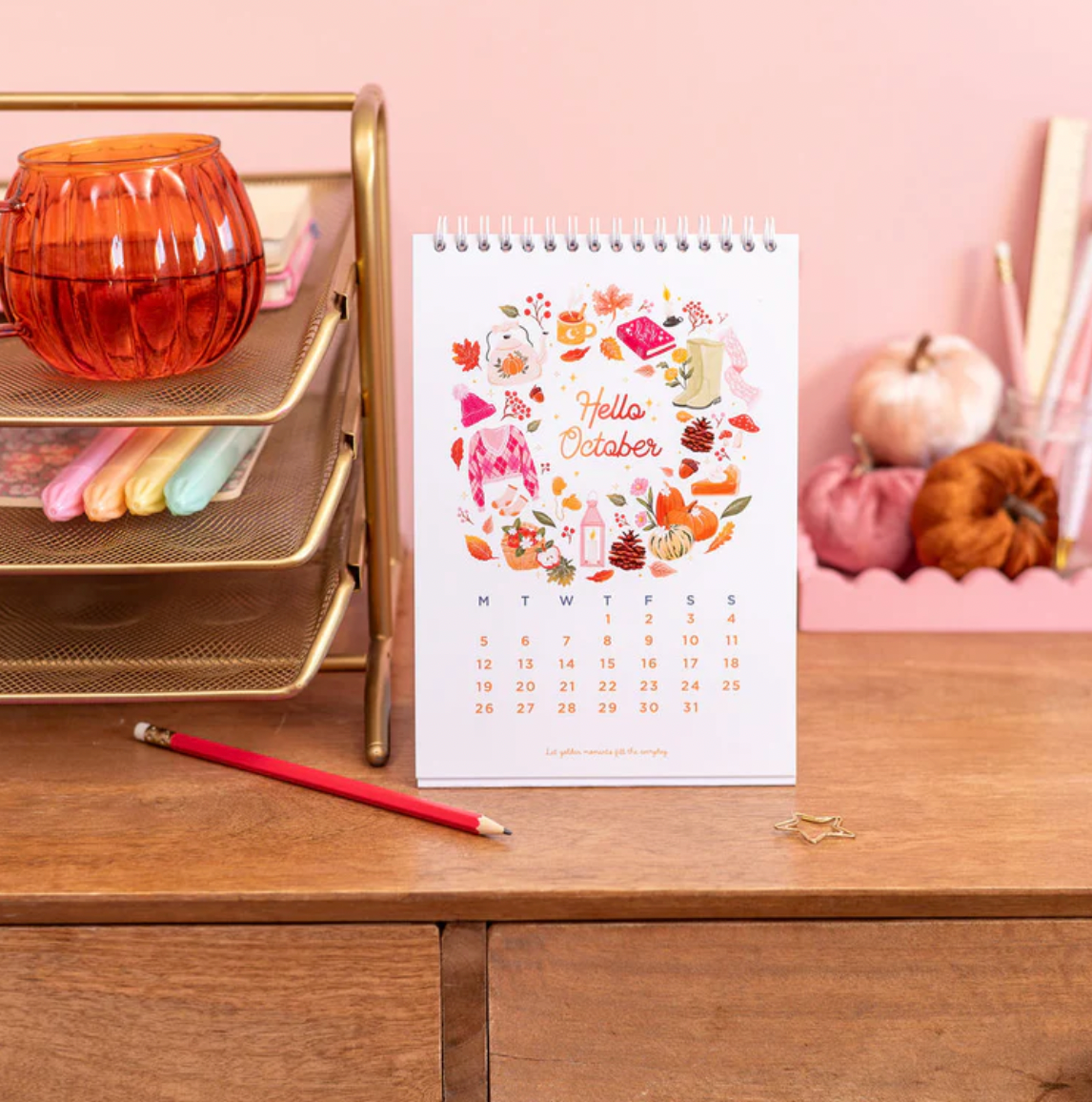 Hello 2026 Hand Illustrated Desk Calendar