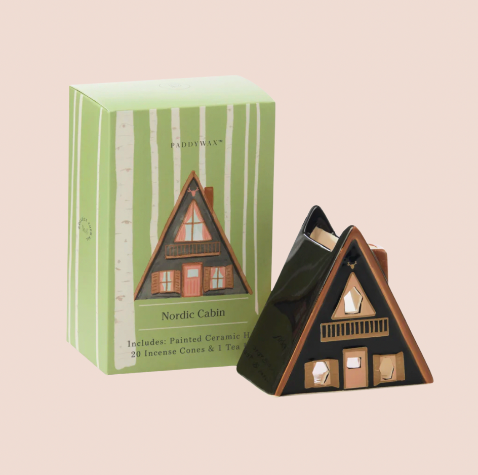 Nordic A-Frame Cabin Tealight & Incense Holder