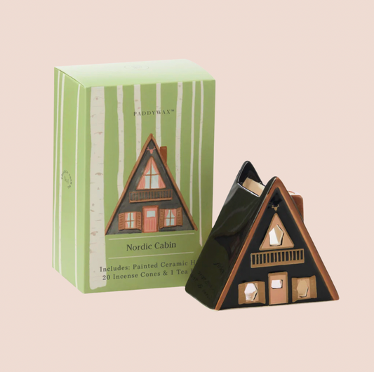 Nordic A-Frame Cabin Tealight & Incense Holder