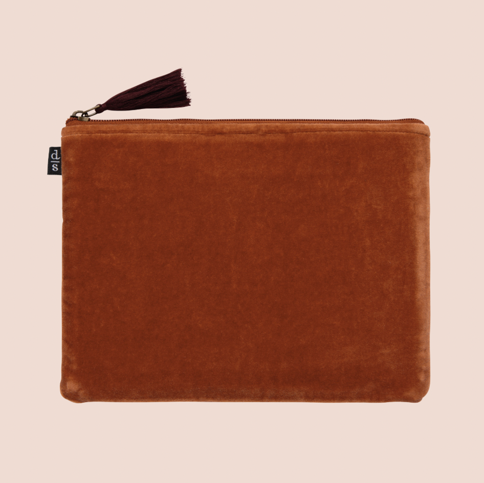 Folklore Amber Embroidered Zip Pouch