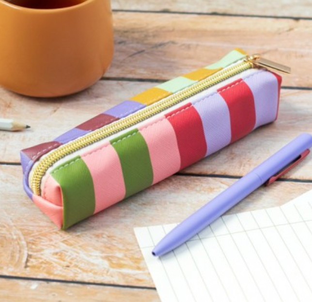 Striped Pen & Pouch Stationery Set