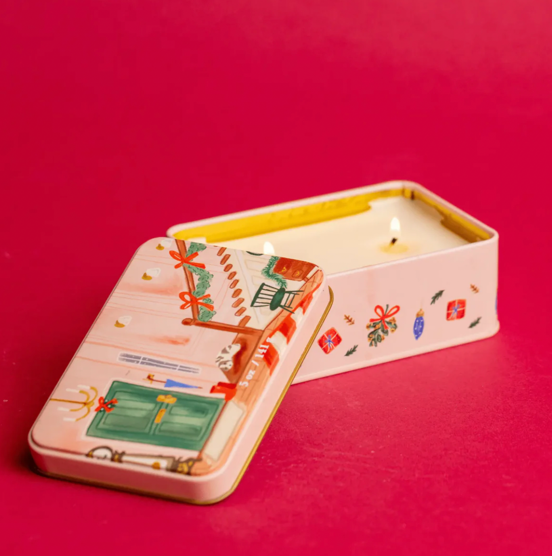 Christmas Staircase Tin Candle