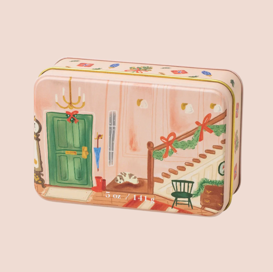 Christmas Staircase Tin Candle