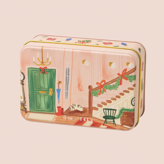 Christmas Staircase Tin Candle