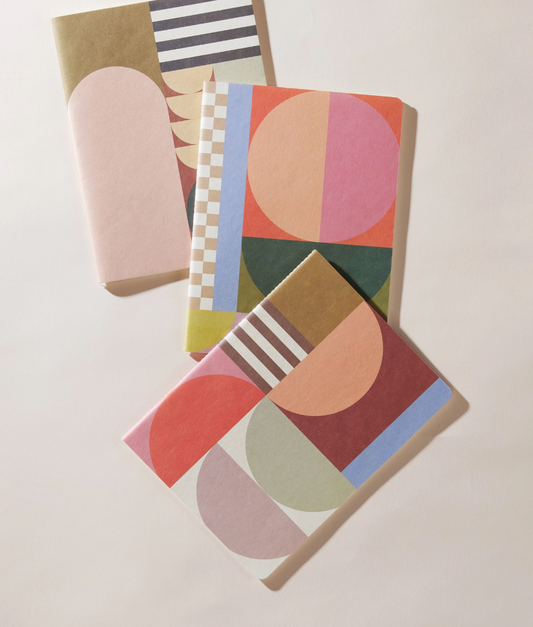 Set of 3 Geometric Notebooks