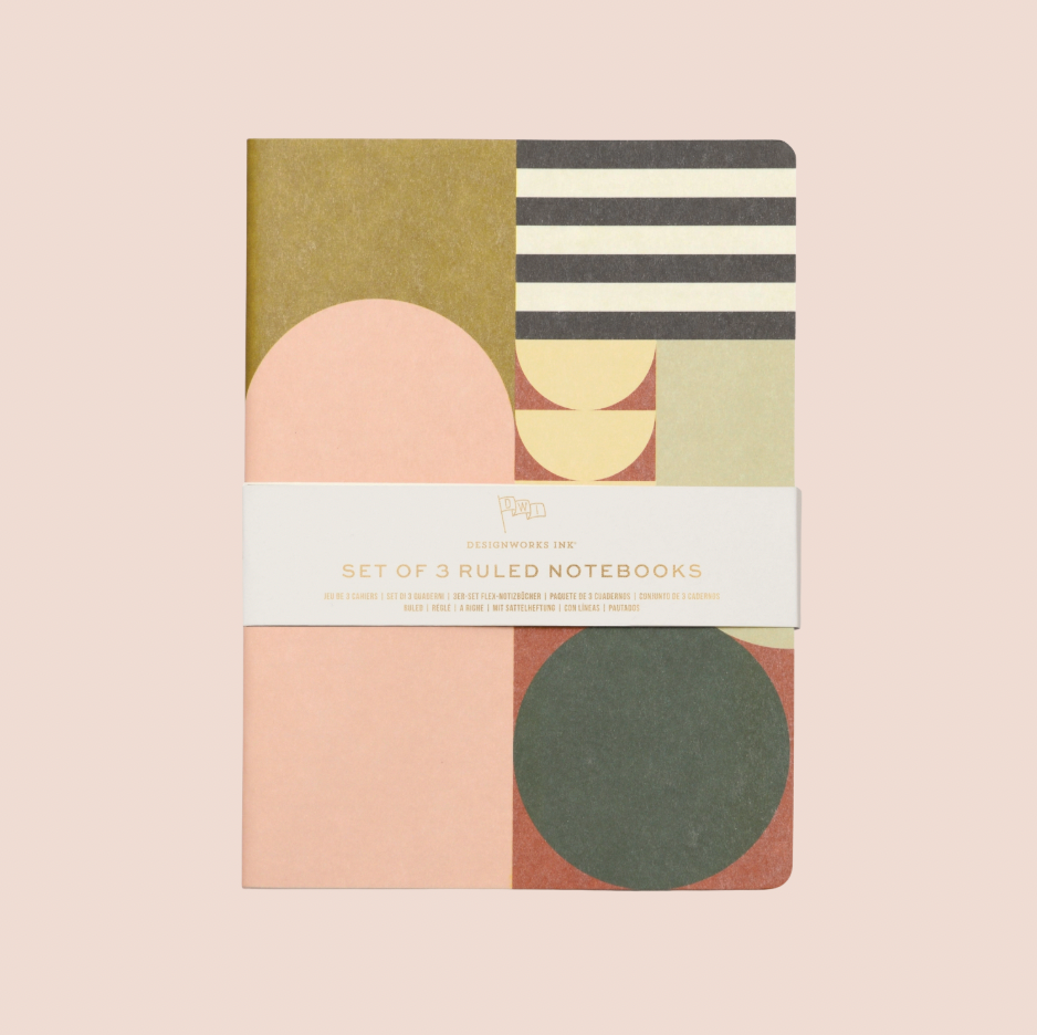 Set of 3 Geometric Notebooks