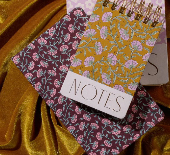 Floral Mustard Chunky Ringbound Notepad