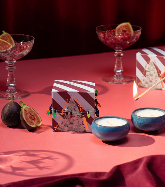 Christmas Ceramic Tea Lights (Box of 2) - Fireside