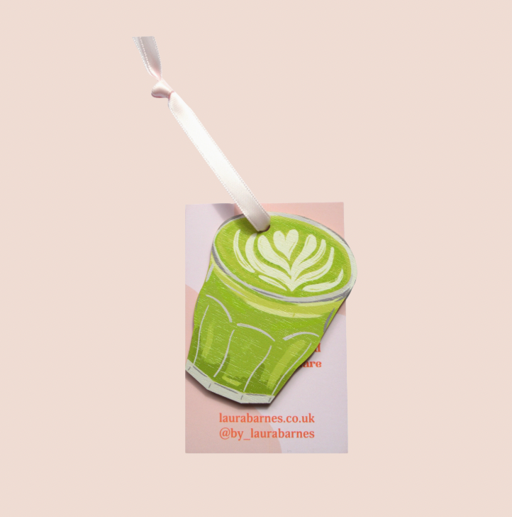 Matcha Latte - Wooden Christmas Tree Decoration