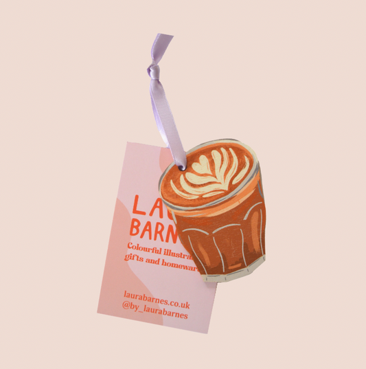 Flat White - Wooden Tree Decoration