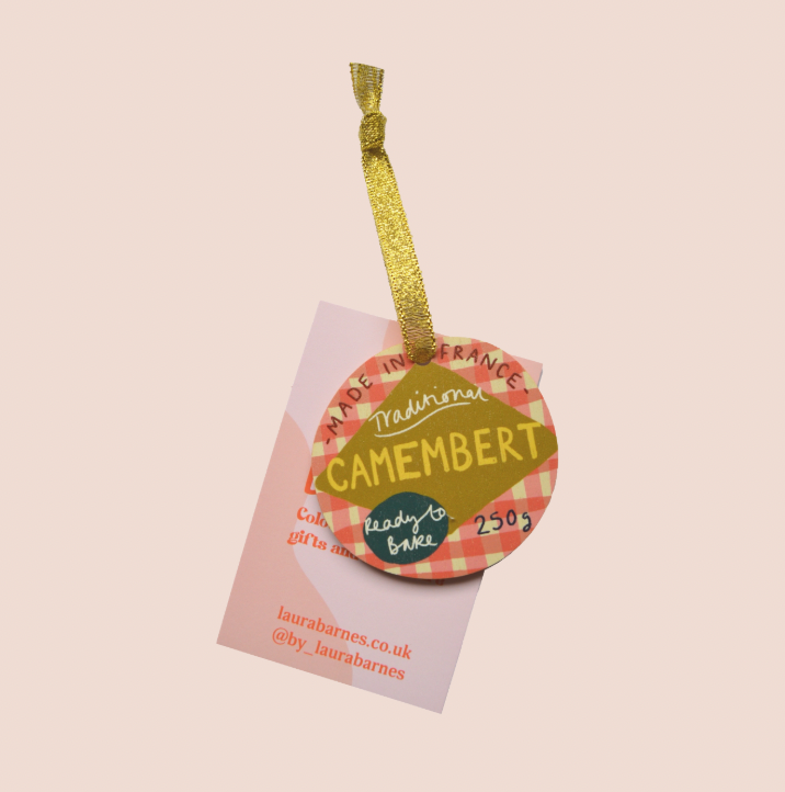 Camembert Cheese - Wooden Tree Decoration