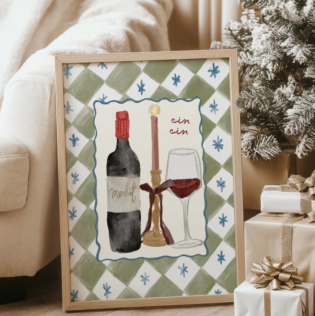 Merlot Cin Cin Festive A4 Print