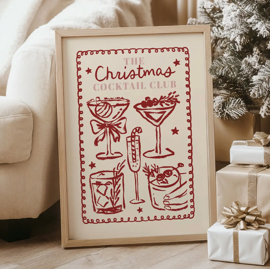 Christmas Cocktail Club A4 Print