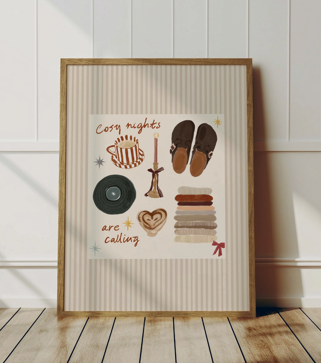 Cosy Nights Are Calling A4 Print