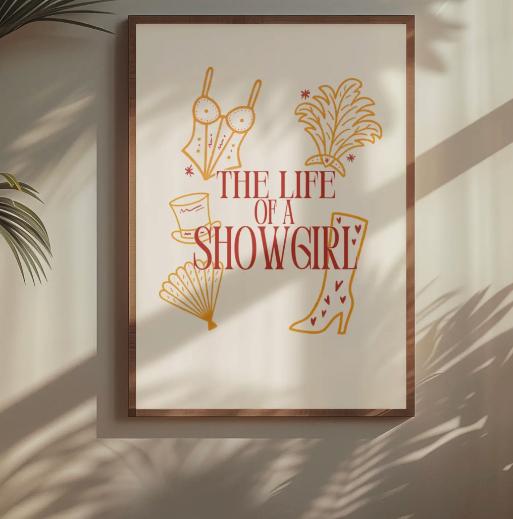 Life Of Showgirl Illustrated A4 Print