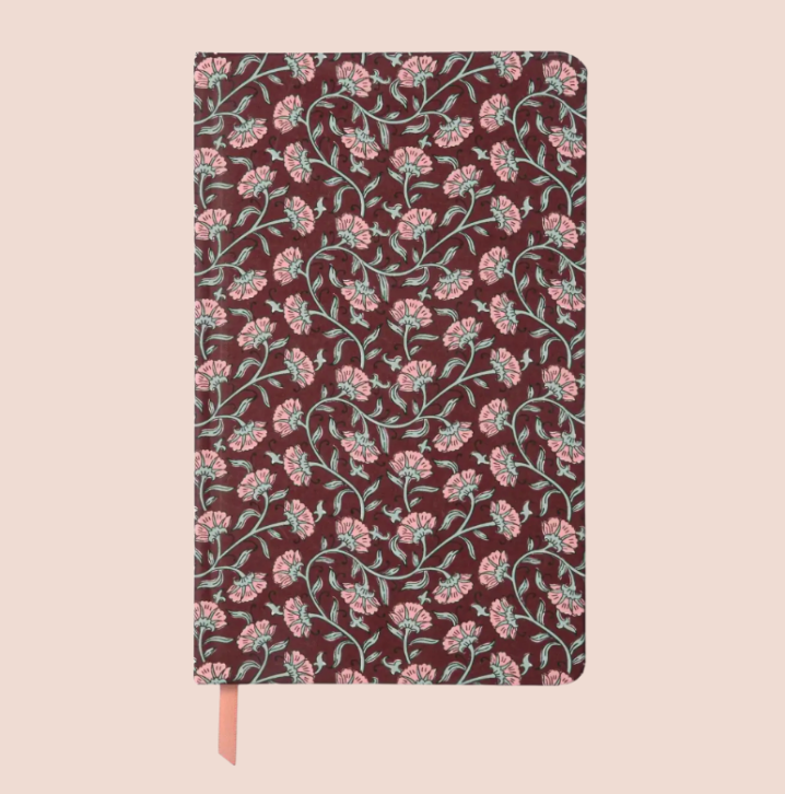 Floral Burgundy Bound Journal
