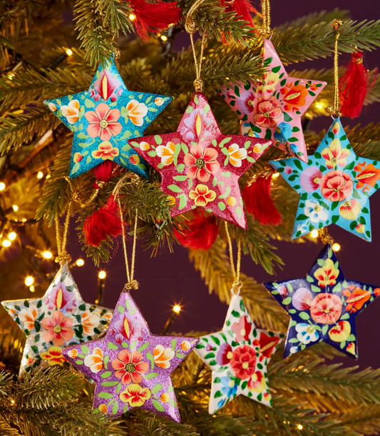 Handpainted Star Hanging Tree Decoration