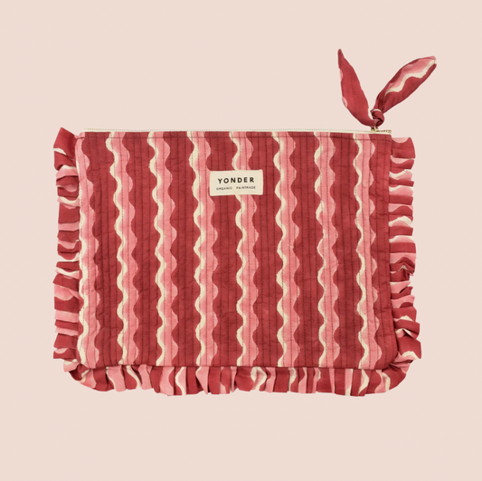 *PRE ORDER* Quilted Frill Pouch | Whirly | Jam