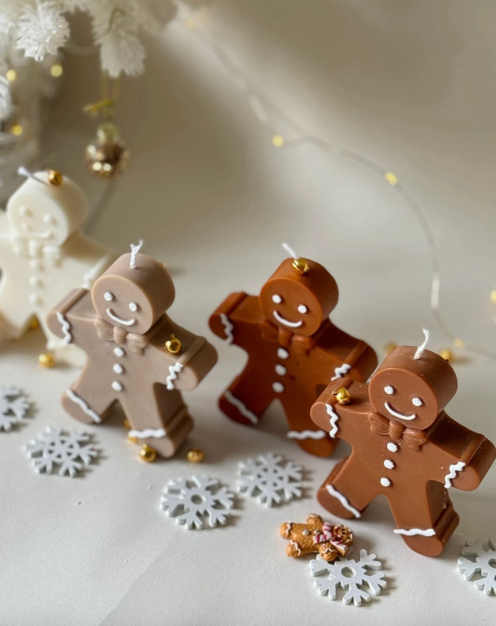 *PRE ORDER* Handmade Gingerbread Man Candle - Christmas Pudding Scent
