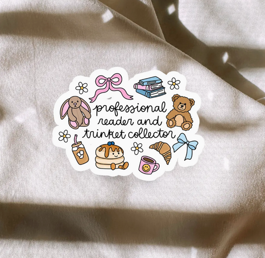 Professional Reader & Trinket Collector Sticker