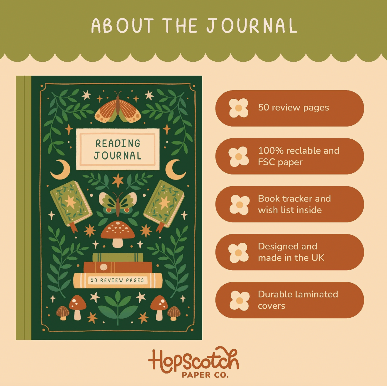 Reading Journal - Fantasy Forest - 50 Page Book Review Notebook