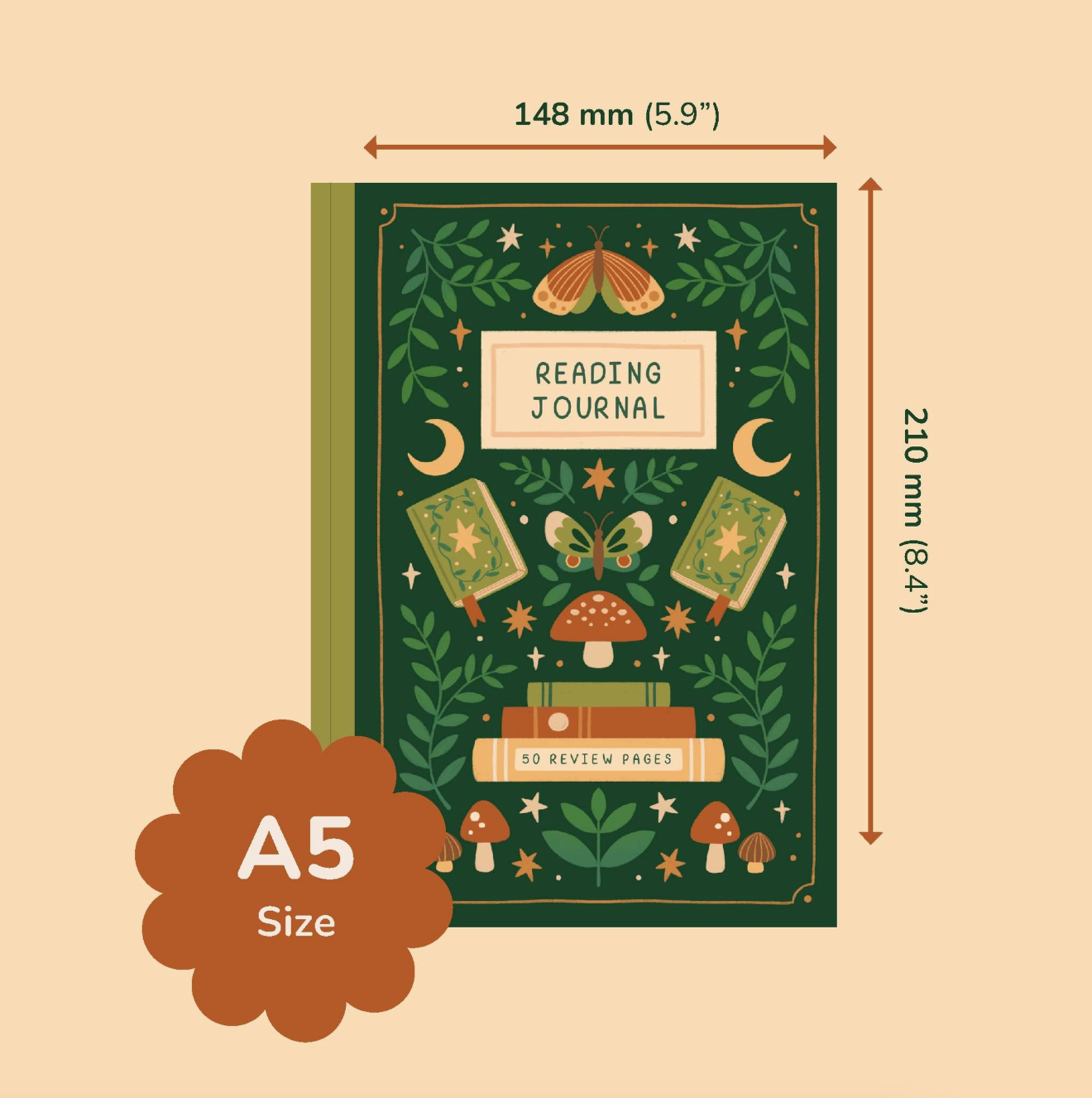 Reading Journal - Fantasy Forest - 50 Page Book Review Notebook