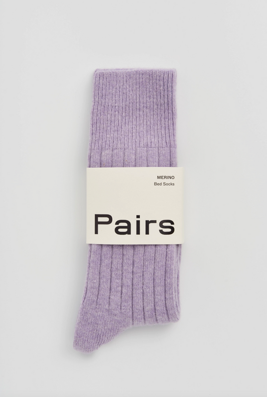 Merino Bed Socks in Parma Violet