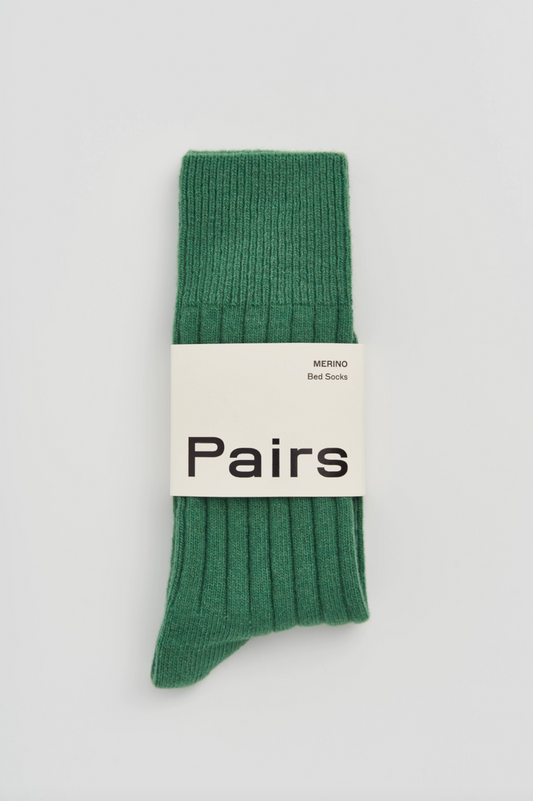 Merino Bed Socks in Village Green