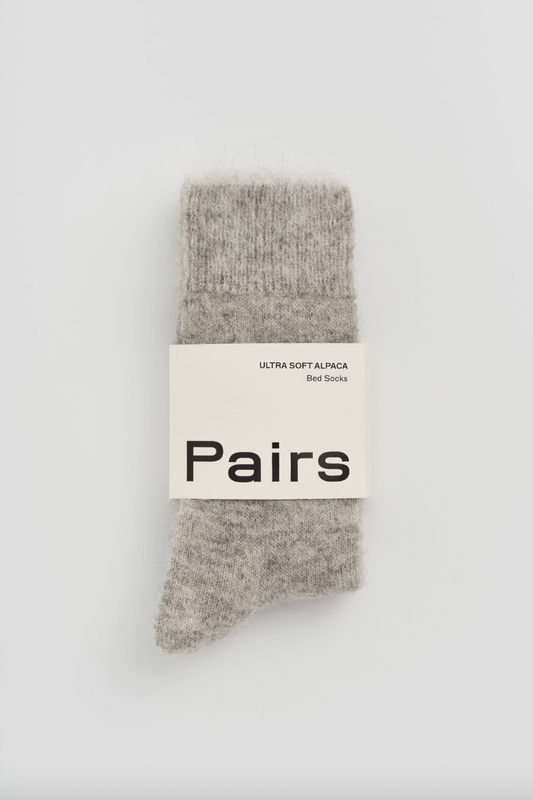 Ultra Soft Alpaca Bed Socks In Grey