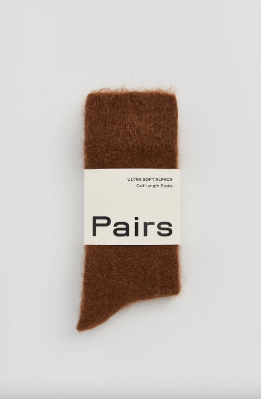 Ultra Soft Alpaca Socks in Chestnut Brown