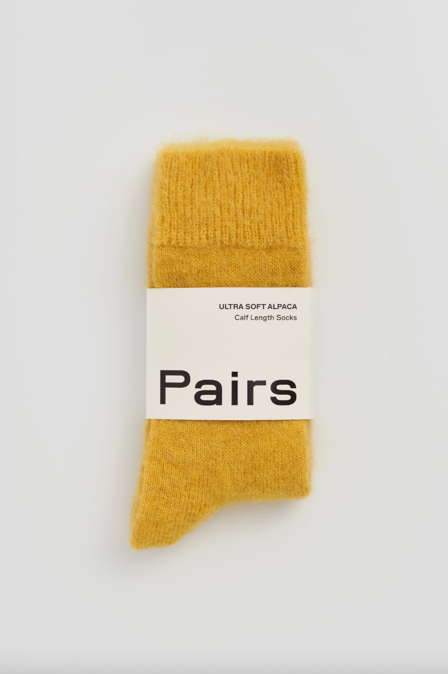 Ultra Soft Alpaca Socks in Dandelion Yellow