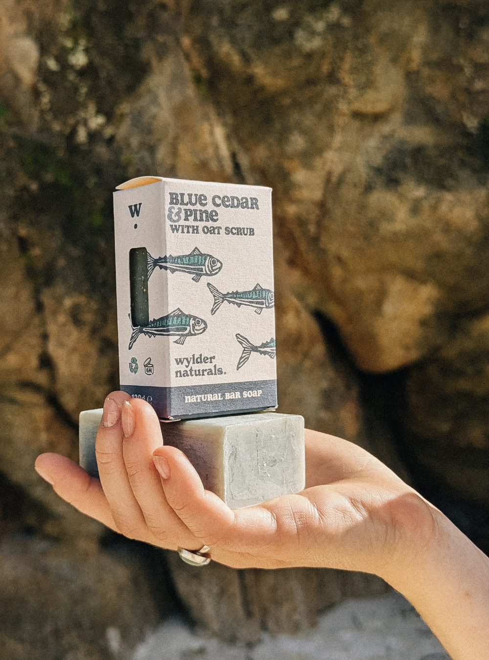 Blue Cedar & Pine Scrub Soap Bar