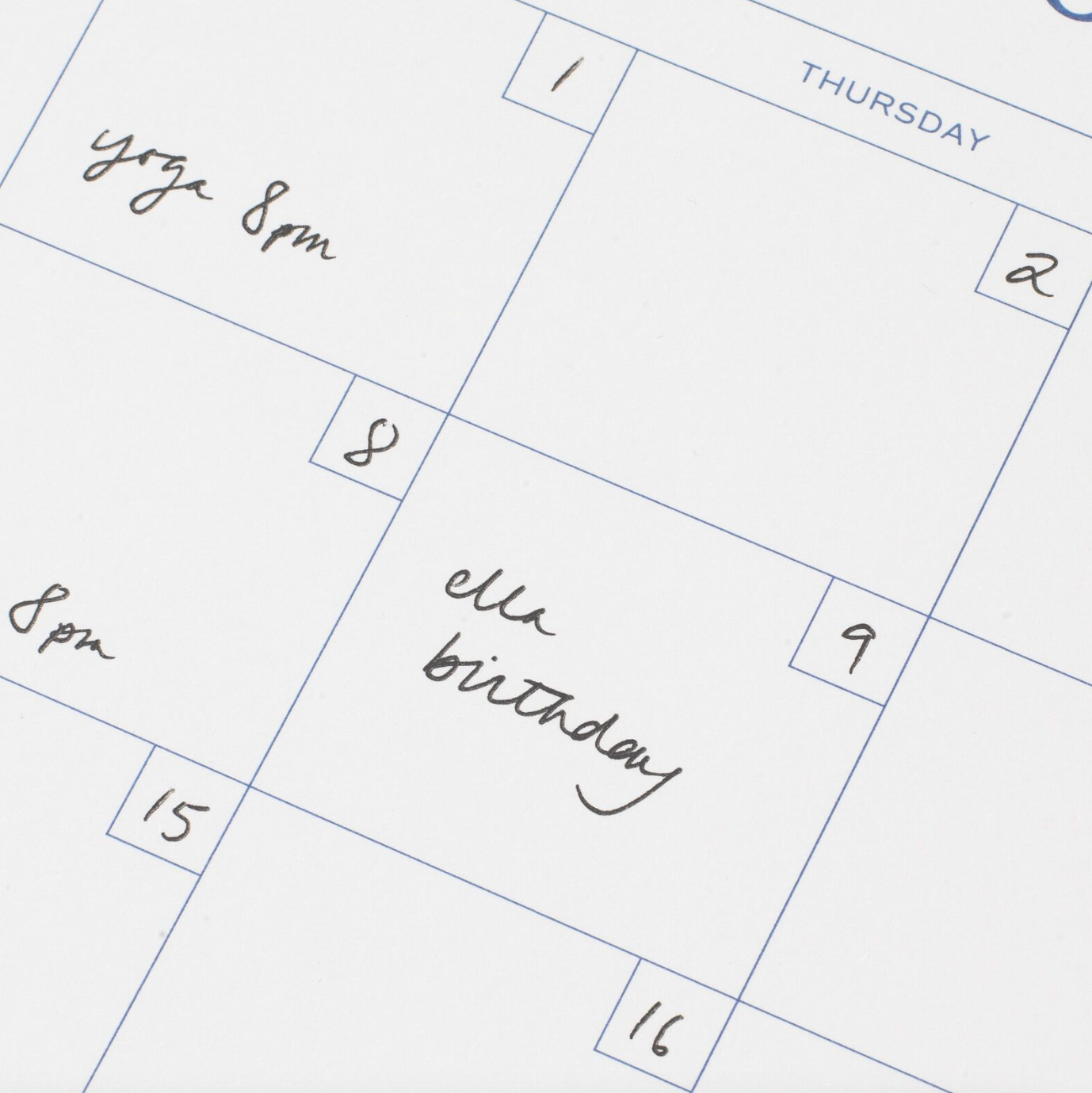 Floral Gingham Spiral Monthly Desk Pad