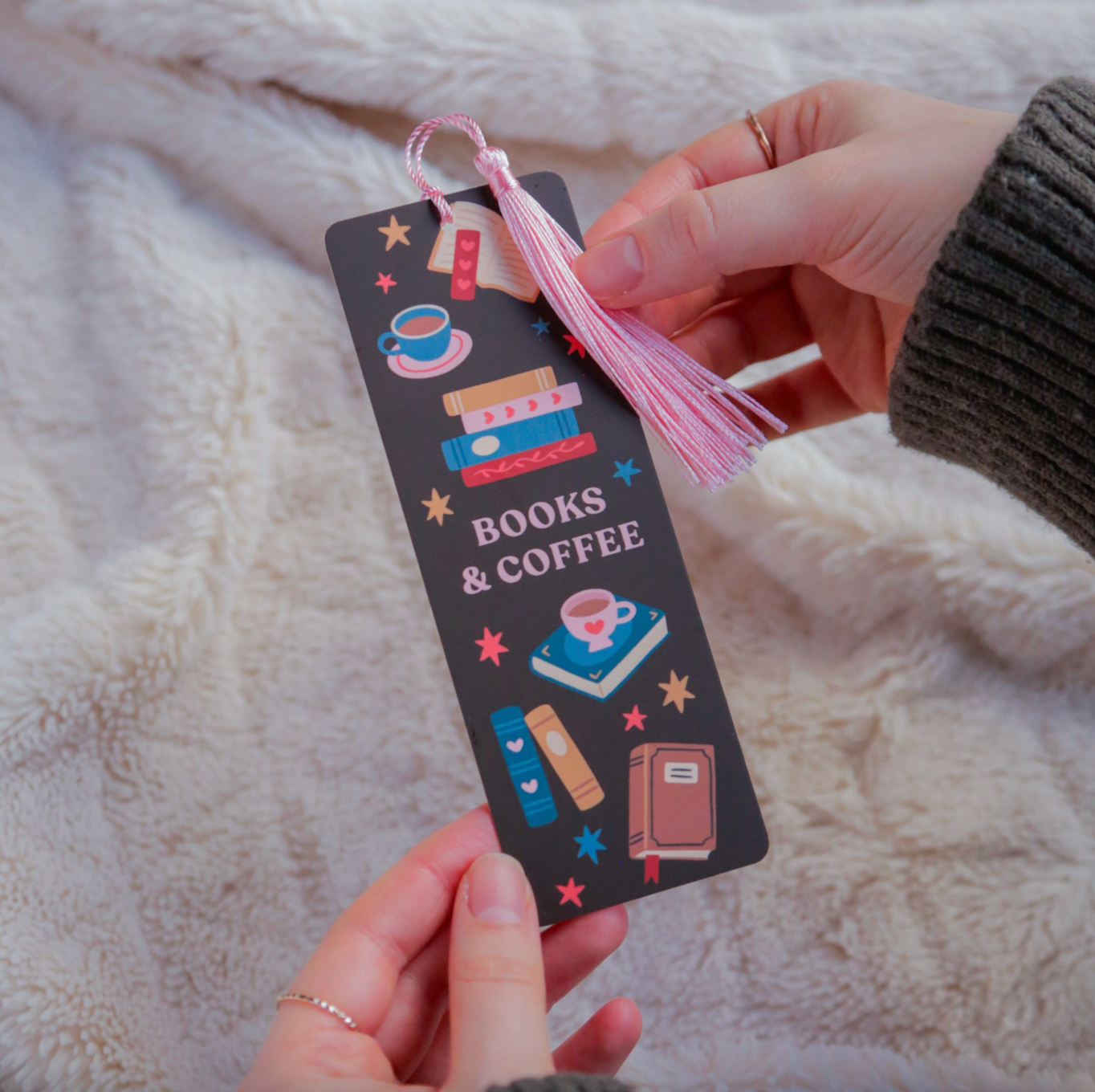 'Books & Coffee' Tassel Bookmark