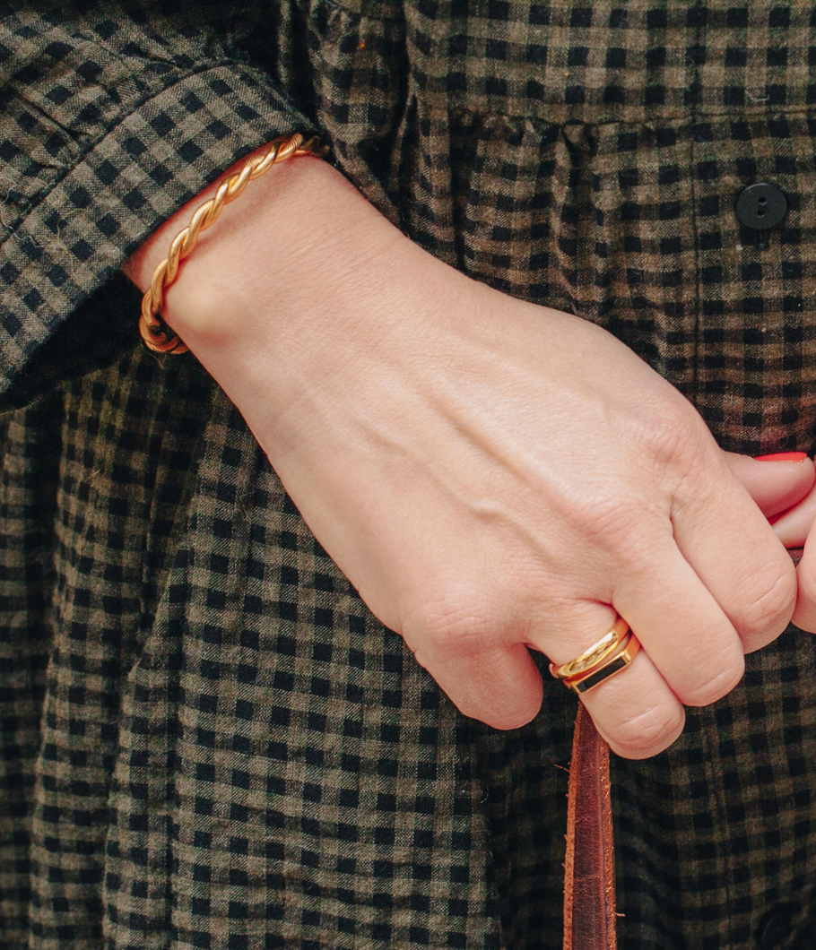 Gold Twist Cuff Bangle