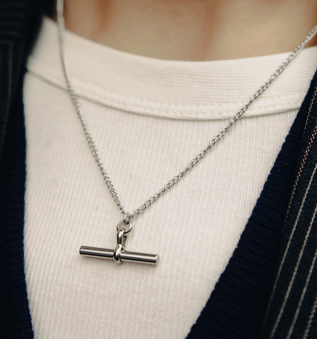 Silver T-Bar Chain Necklace