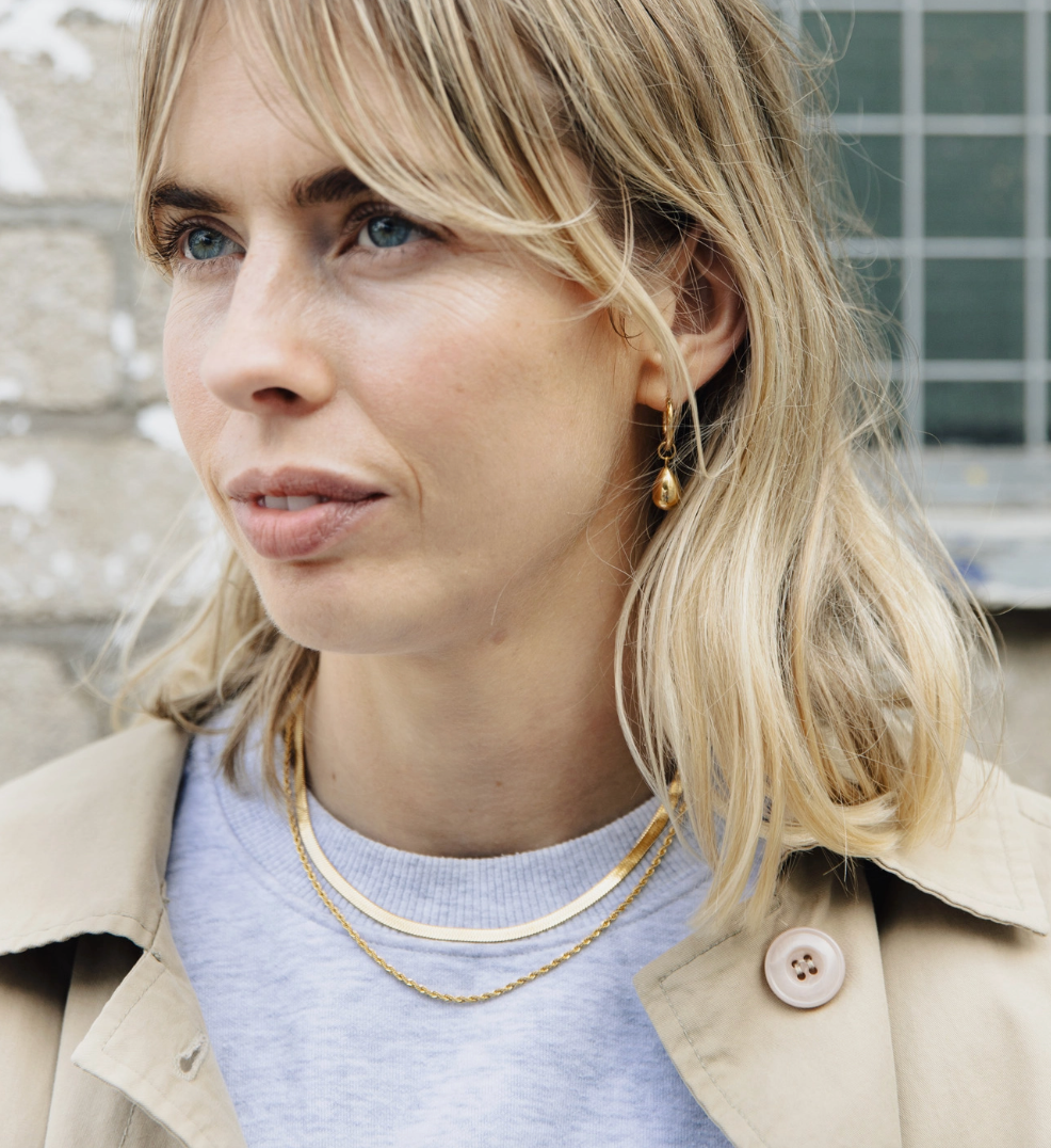 Gold Double Layered Chains Necklace