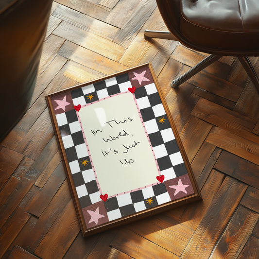 It's Just Us As It Was Harry Styles Lyric A4 Wall Art Print